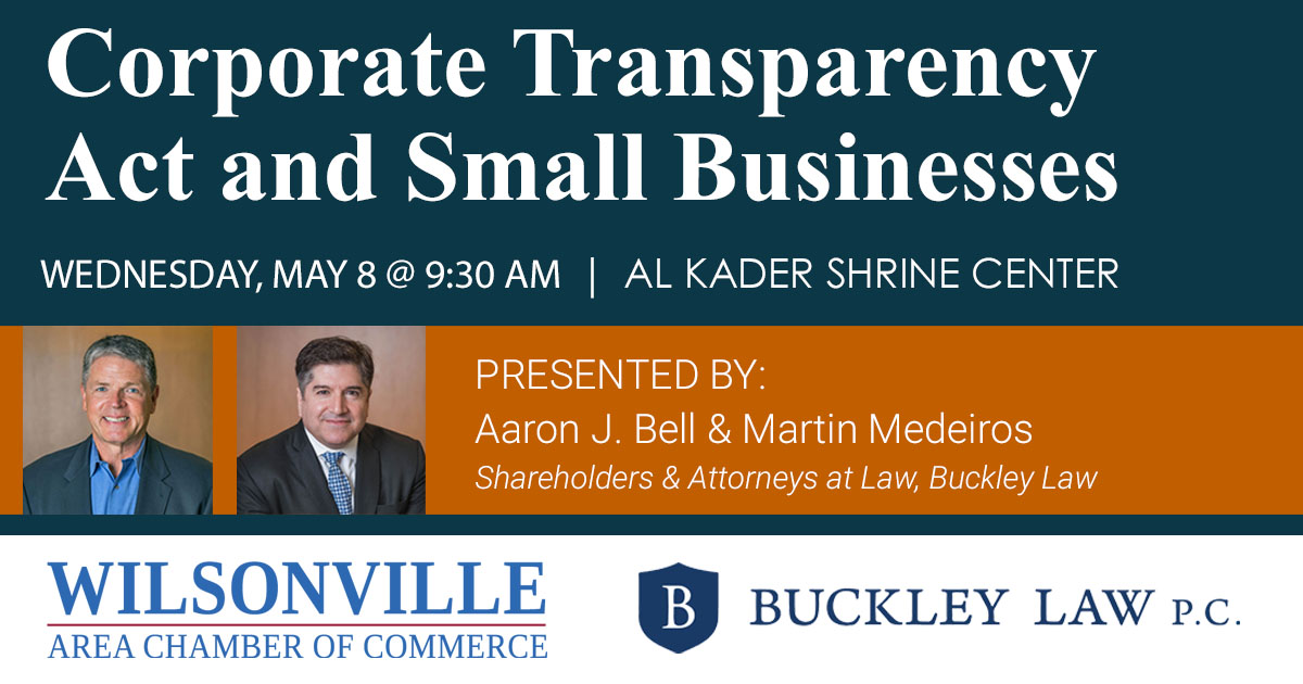 Corporate Transparency Act Event Wilsonville